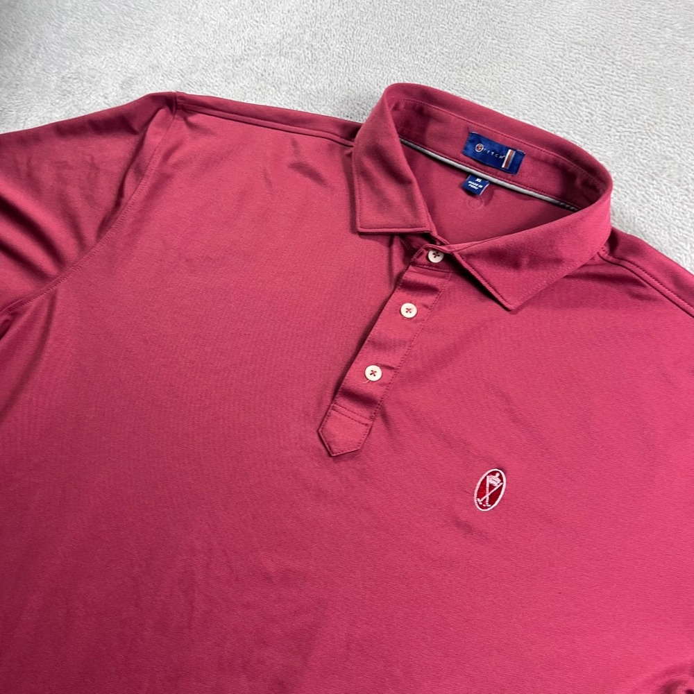 Stitch Golf Polo Shirt Mens XL Burgundy Red Performance Stretch Short Sleeve